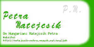 petra matejcsik business card